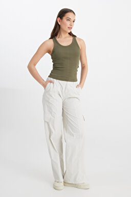 Slim Fit Dar Kesim Yeşil Tişört - Evergreen-L241615OT (görsel 3)