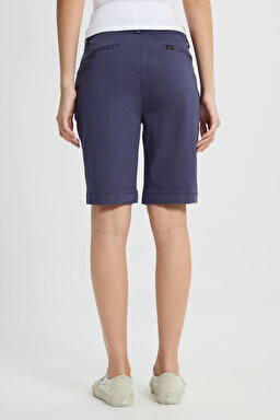 Regular Fit Normal Kesim Normal Bel Lacivert Chino Şort - Navy-L241617410 (görsel 5)