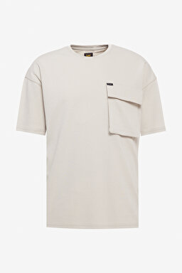 Loose Fit Rahat Kesim  Bisiklet Yaka Gri Tişört - Gray-L241669035 (görsel 6)