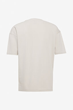 Loose Fit Rahat Kesim  Bisiklet Yaka Gri Tişört - Gray-L241669035 (görsel 7)