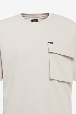 Loose Fit Rahat Kesim  Bisiklet Yaka Gri Tişört - Gray-L241669035 (görsel 8)