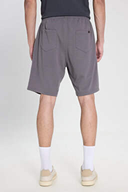Regular Fit Normal Kesim Normal Bel Siyah Sweat Şort - Anthracite-L241671003 (görsel 5)