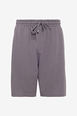 Regular Fit Normal Kesim Normal Bel Siyah Sweat Şort - Anthracite-L241671003 (görsel 7)