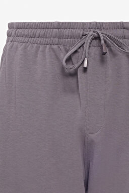 Regular Fit Normal Kesim Normal Bel Siyah Sweat Şort - Anthracite-L241671003 (görsel 8)