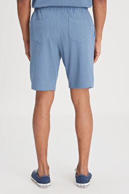 Regular Fit Normal Kesim Normal Bel Lacivert Sweat Şort - İndigo-L241671TF (görsel 7)