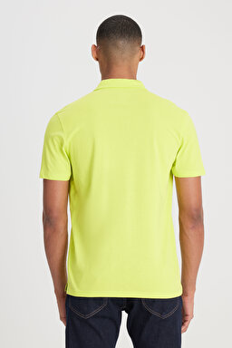 Regular Fit Normal Kesim Polo Yaka %100 Pamuk Sarı Tişört - Yellow-L241683200 (görsel 5)