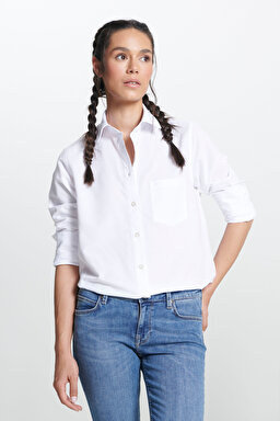 Regular Fit Normal Kesim Beyaz Gömlek - White-L241692100 (görsel 2)