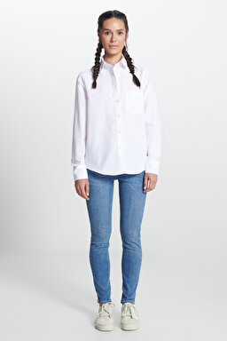 Regular Fit Normal Kesim Beyaz Gömlek - White-L241692100 (görsel 3)