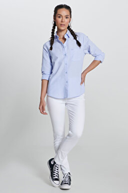 Regular Fit Normal Kesim Açık Mavi Gömlek - Light Blue-L241692404 (görsel 2)