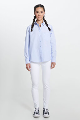 Regular Fit Normal Kesim Açık Mavi Gömlek - Light Blue-L241692404 (görsel 3)