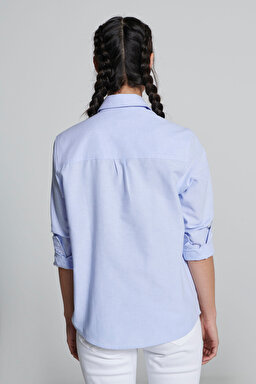 Regular Fit Normal Kesim Açık Mavi Gömlek - Light Blue-L241692404 (görsel 6)