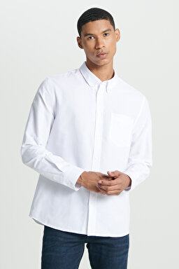 Regular Fit Normal Kesim Beyaz Gömlek - White-L241693100