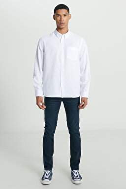 Regular Fit Normal Kesim Beyaz Gömlek - White-L241693100 (görsel 4)