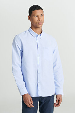 Regular Fit Normal Kesim Açık Mavi Gömlek - Light Blue-L241693404