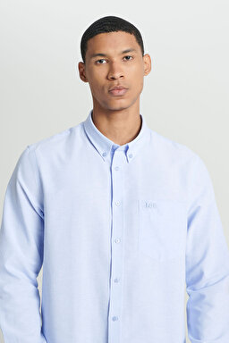 Regular Fit Normal Kesim Açık Mavi Gömlek - Light Blue-L241693404 (görsel 6)