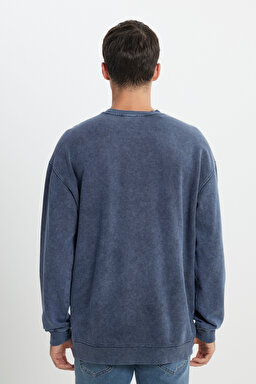 Loose Fit Rahat Kesim Bisiklet Yaka %100 Pamuk Turuncu Sweatshirt - Grisaille-L241744823 (görsel 6)