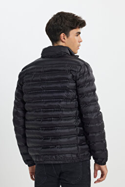 Regular Fit Normal Kesim Siyah Şişme Mont - Black-L242028001 (görsel 7)