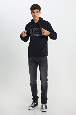 Regular Fit Normal Kesim Kapüşonlu İçi Polarlı Siyah Sweatshirt - Black-L242168001 (görsel 4)