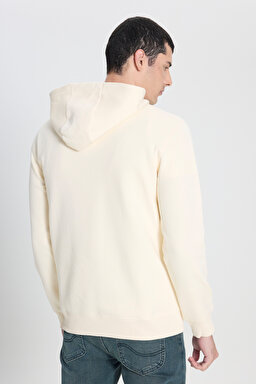 Regular Fit Normal Kesim Kapüşonlu Ekru Sweatshirt - Ecru-L242168104 (görsel 5)