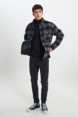 Relaxed Fit Geniş Kesim Çok Renkli Gömlek Ceket - Multi-L242223900 (görsel 3)