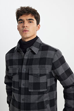 Relaxed Fit Geniş Kesim Çok Renkli Gömlek Ceket - Multi-L242223900 (görsel 4)