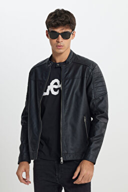 Regular Fit Normal Kesim Fermuarlı Siyah Ceket - Black-L242469001