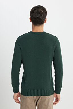 Regular Fit Normal Kesim Haki Triko Kazak - Khaki-L242474801 (görsel 5)