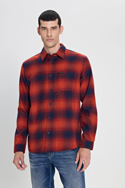 Regular Fit Normal Kesim %100 Pamuk Gömlek Ceket - Red-L242519600 (görsel 2)