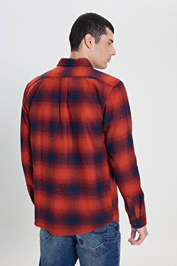 Regular Fit Normal Kesim %100 Pamuk Gömlek Ceket - Red-L242519600 (görsel 5)