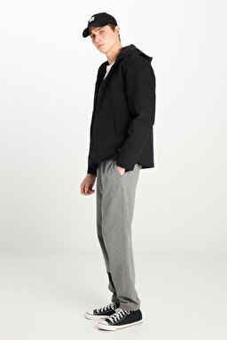 Regular Fit Normal Kesim Kapüşonlu Siyah Ceket - Black-L242536001 (görsel 3)