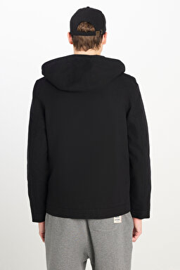 Regular Fit Normal Kesim Kapüşonlu Siyah Ceket - Black-L242536001 (görsel 4)