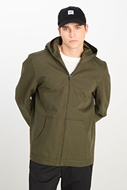 Regular Fit Normal Kesim Kapüşonlu Haki Ceket - Khaki-L242536801