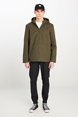 Regular Fit Normal Kesim Kapüşonlu Haki Ceket - Khaki-L242536801 (görsel 3)