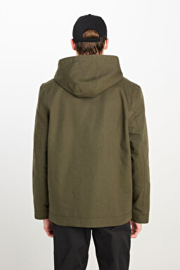 Regular Fit Normal Kesim Kapüşonlu Haki Ceket - Khaki-L242536801 (görsel 5)