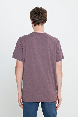 Regular Fit Normal Kesim Bisiklet Yaka Bordo Tişört - Wine-L242540810 (görsel 5)