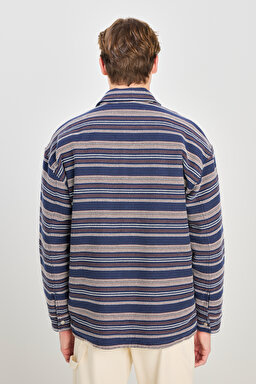 %100 Pamuk Relaxed Fit Geniş Kesim Çift Taraflı Çok Renkli Ceket - Multi-L2510034900 (görsel 5)