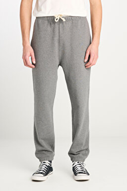 Regular Fit Normal Kesim Normal Bel Ribanalı Paça Gri Melanj Sweatpant Jogger - Gray Melange-L251007836 (görsel 3)