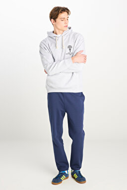 Regular Fit Normal Kesim Normal Bel Ribanalı Paça Lacivert Sweatpant Jogger - Navy-L2510078410 (görsel 2)