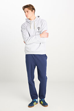 Loose Fit Rahat Kesim Kapüşonlu Gri Melanj Sweatshirt - Gray Melange-L251008436 (görsel 3)