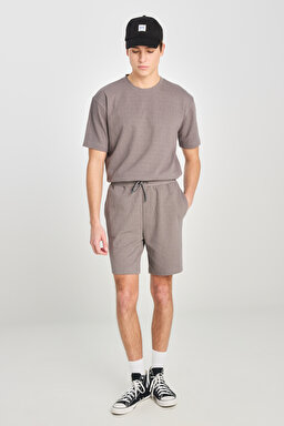Relaxed Fit Geniş Kesim Normal Bel Pamuklu Gri Sweatşort - Gray-L2510272035 (görsel 2)