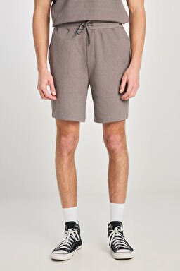 Relaxed Fit Geniş Kesim Normal Bel Pamuklu Gri Sweatşort - Gray-L2510272035 (görsel 3)