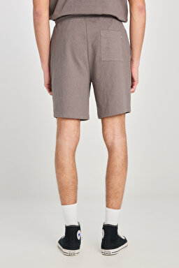 Relaxed Fit Geniş Kesim Normal Bel Pamuklu Gri Sweatşort - Gray-L2510272035 (görsel 4)