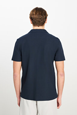 Relaxed Fit Geniş Kesim Lacivert Pamuklu Gömlek - Navy-L2510277410 (görsel 5)