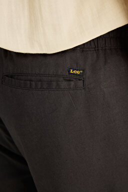 Regular Fit Normal Kesim Lastik Bel Detaylı Keten Karışımlı Antrasit Pantolon - Anthracite-L2510302003 (görsel 5)