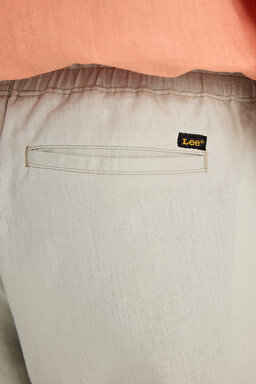 Regular Fit Normal Kesim Lastik Belli Keten Karışımlı Gri Pantolon - Grey-L251030225 (görsel 5)