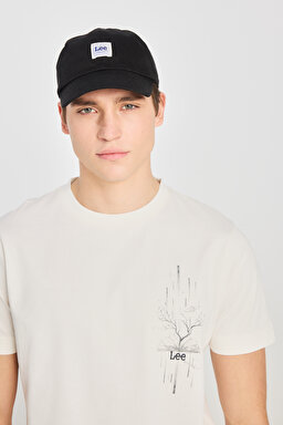 %100 Pamuk Regular Fit Normal Kesim Bisiklet Yaka Baskılı Ekru Tişört - Off White-L2510321102 (görsel 4)