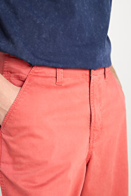 Regular Fit Normal Kesim Lastik Bel Detaylı Pamuklu Esnek Pembe Chino Şort - Nantucket-L2510538247 (görsel 5)