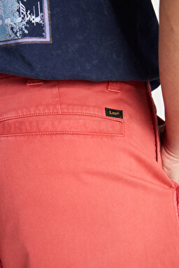 Regular Fit Normal Kesim Lastik Bel Detaylı Pamuklu Esnek Pembe Chino Şort - Nantucket-L2510538247 (görsel 6)