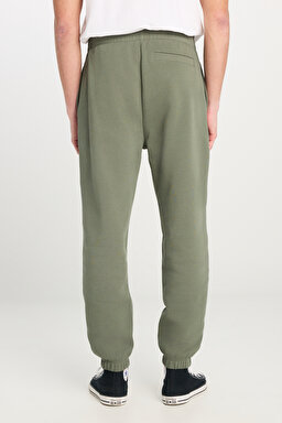 %100 Pamuk Regular Fit Normal Kesim Ribanalı Paça Haki Jogger Pantolon - Khaki-L2510567801 (görsel 3)