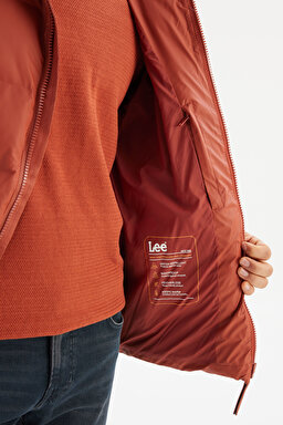 Regular Fit Normal Kesim Kapüşonlu Cepli Şişme Puffer Mont - Brown-L2520263220 (görsel 5)
